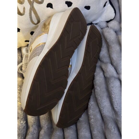 MK michael kors mabel glitter chain mesh trainers,sneakers,shoe gold metallic 10 - Picture 2 of 11